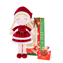 GLOVELEYA - BONECA 40CM SPRING NATAL LOIRA - VERMELHA COM SACOLA