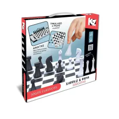 ELKA - JOGO DE TABULEIRO 2 EM 1 XADREZ E DAMA EDUCATIVO - Mamu Kids Store