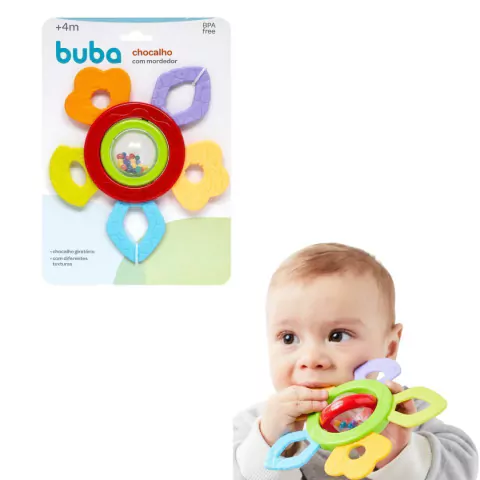 BUBA - MORDEDOR TEXTURIZADO COM CHOCALHO GIRATÓRIO