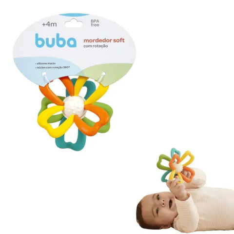 BUBA - MORDEDOR DE SILICONE MACIO SOFT COM ROTAÇÃO +4M