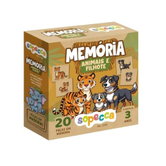 SOPECCA - JOGO DA MEMÓRIA ANIMAIS E SEUS FILHOTES - Mamu Kids Store