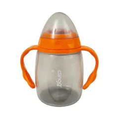 CLINGO - COPO ALÇA E BICO DE SILICONE COLORS - LARANJA - Mamu Kids Store