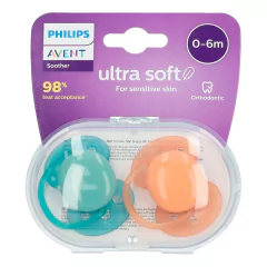 AVENT - CHUPETA ULTRA SOFT DUPLA DECO NEUTRA 0-6M - Mamu Kids Store