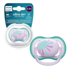 AVENT - CHUPETA ULTRA AIR INDIVIDUAL DECORADA 0-6M ROSA