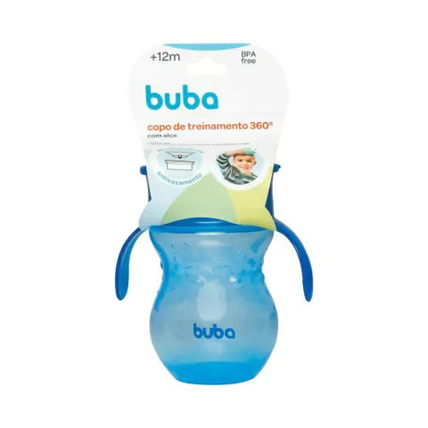 BUBA - COPO DE TREINAMENTO 360 COM ALÇA 250 ML AZUL