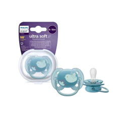 AVENT - CHUPETA ULTRA SOFT INDIVIDUAL DECORADA 6-18M AZUL