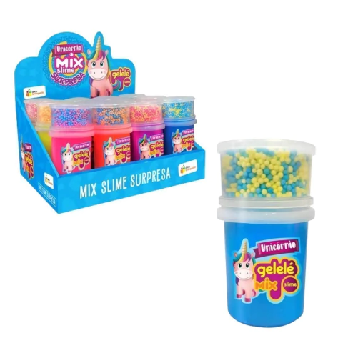 GELELÉ - SLIME MIX COM BOLINHAS - UNICÓRNIO SURPRESA