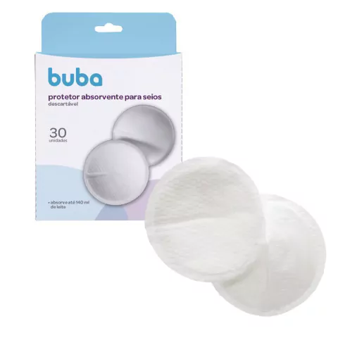 BUBA - PROTETOR ABSORVENTE DESCARTÁVEL SEIOS 30 UNIDADES
