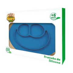 TURMINHA GUARÁ - PRATO DE SILICONE COM DIVISÓRIAS AZUL - Mamu Kids Store