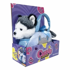 MULTIKIDS - BOLSA COM PELÚCIA CUTIE HUSKY AZUL - Mamu Kids Store