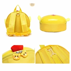 MOCHILA INFANTIL ESCOLAR COM GUIA PINTINHO AMARELO 30CM