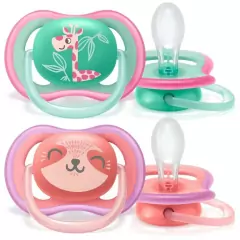 AVENT - CHUPETA ULTRA AIR DUPLA DECORADA - MENINA - 18+ MESES