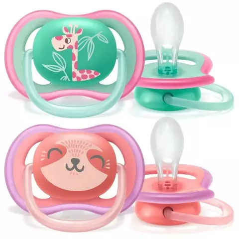 AVENT - CHUPETA ULTRA AIR DUPLA DECORADA - MENINA - 18+ MESES
