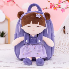 GLOVELEYA - MOCHILA COM BONECA ORIENTAL - ROXA na internet