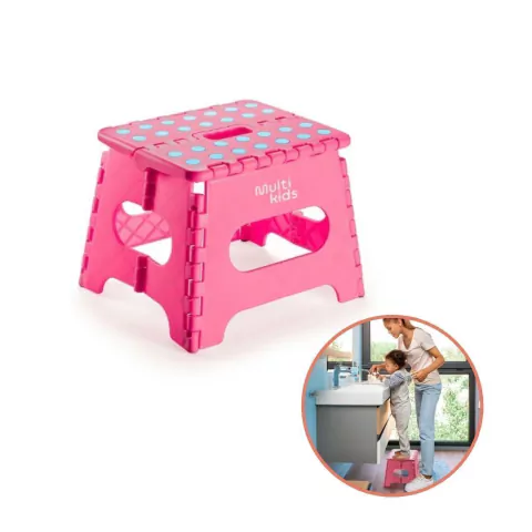 MULTIKIDS - BANQUINHO MULTIUSO DOBRÁVEL MENINA ROSA 80KG