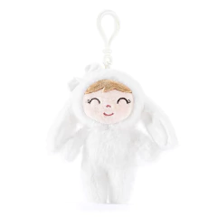 GLOVELEYA - MINI BONECA 14CM SPRING PELÚCIA COELHA - BRANCO