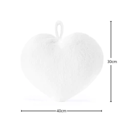 GLOVELEYA - ALMOFADA PELÚCIA CORAÇÃO - BRANCO - comprar online