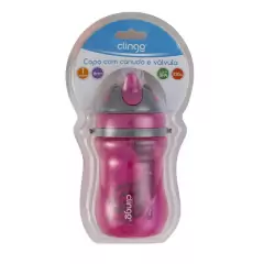 CLINGO - COPO COM ALÇA TECIDO E CANUDO COLORS ROSA - loja online