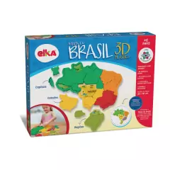 ELKA - QUEBRA CABEÇA EDUCATIVO MAPA DO BRASIL 3D - Mamu Kids Store