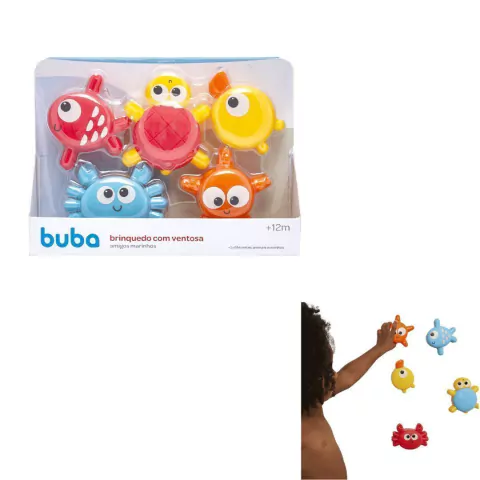 BUBA - BRINQUEDO DE BANHO AMIGOS MARINHOS COM VENTOSA