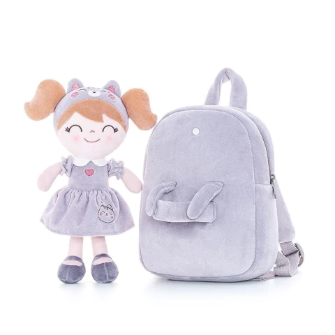 GLOVELEYA - MOCHILA COM BONECA SPRING BICHOS - GATA