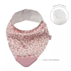 BUBA - BANDANA BABADOR COM MORDEDOR ANIMAL PRINT - Mamu Kids Store