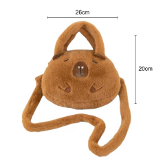 BOLSA DE PELÚCIA 26CM CAPIVARA 3D - COM ALÇA AJUSTÁVEL - comprar online