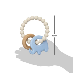 BUBA - MORDEDOR EM SILICONE E BAMBU ELEFANTE AZUL - comprar online