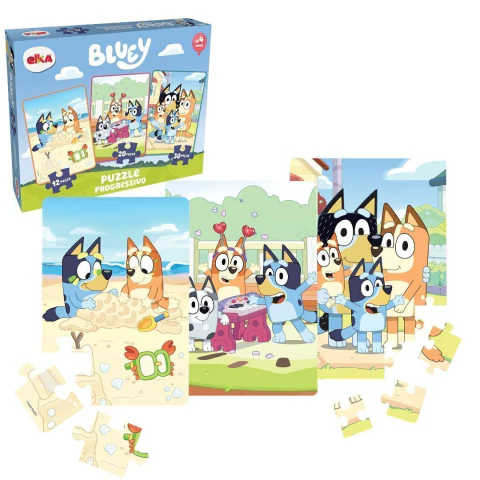 ELKA - PUZZLE PROGRESSIVO BLUEY 12, 20 E 30 PEÇAS