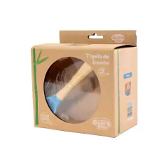 TURMINHA GUARÁ - TIGELA DE BAMBU COM VENTOSA AZUL na internet