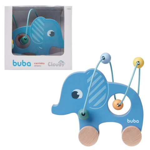 BUBA - CARRINHO DE MADEIRA ELEFANTE ARAMADO CLOUD