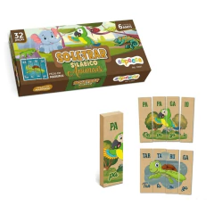 SOPECCA - SOLETRAR SILÁBICO ANIMAIS JOGO DIDÁTICO 32 PEÇAS