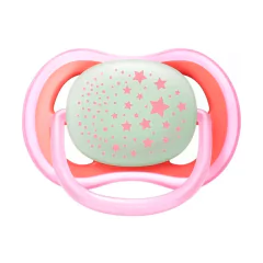 AVENT - CHUPETA ULTRA AIR DUPLA NIGHTTIME 6-18 MENINA - Mamu Kids Store