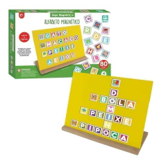 NIG - JOGO DIDÁTICO EM MADEIRA ALFABETO MAGNÉTICO +4 ANOS