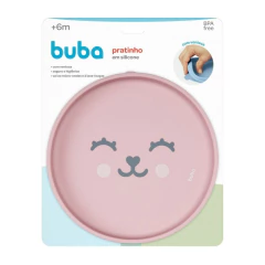 BUBA - PRATINHO EM SILICONE COM VENTOSA GUMY - ROSA