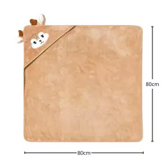 Imagem do TOALHA COM CAPUZ 80CM ANIMAIS - ALCE MARROM