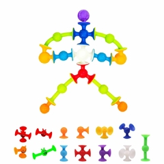 BRINQUEDO SENSORIAL MONTESSORI MONTE E ENCAIXE VENTOSAS 30 PEÇAS