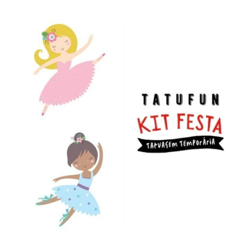 TATUFUN - KIT FESTA BAILARINA TATUAGEM TEMPORÁRIA INFANTIL