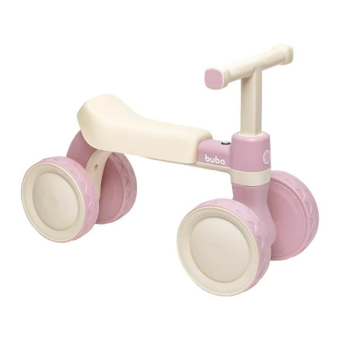 BUBA - BICICLETA DE EQUILÍBRIO 4 RODAS COM SOM ROSA +12M