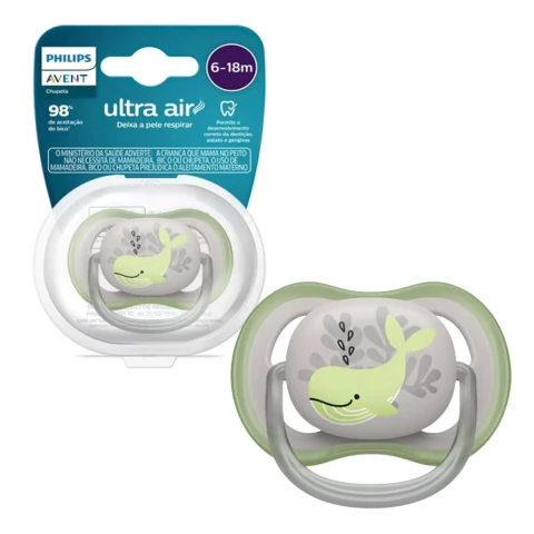 AVENT - CHUPETA ULTRA AIR INDIVIDUAL DECORADA 6-18M VERDE