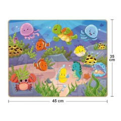 NIG - QUEBRA CABEÇA GIGANTE EM MADEIRA VISITA AO AQUÁRIO 16 PEÇAS - comprar online