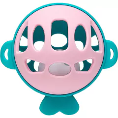 BUBA - MORDEDOR DE SILICONE COM CHOCALHO BALEIA - ROSA - Mamu Kids Store