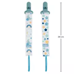 BUBA - KIT COM 2 PRENDEDORES DE CHUPETA ESTRELAS - AZUL - Mamu Kids Store