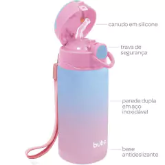 BUBA - COPO TÉRMICO INOX PAREDE DUPLA C/ CANUDO TIE DYE 400ML ROSA na internet