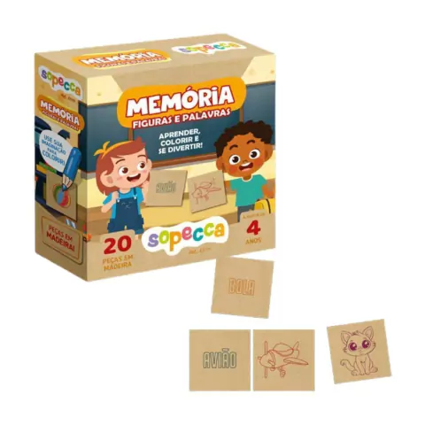 SOPECCA - MEMÓRIA FIGURAS E PALAVRAS JOGO EM MADEIRA