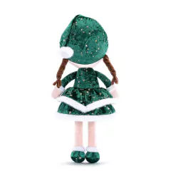 GLOVELEYA - BONECA 40CM SPRING NATAL CASTANHO - VERDE COM SACOLA