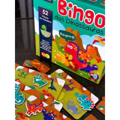 BATE BUMBO - JOGO BINGO DOS DINOSSAUROS 52 PEÇAS DE MADEIRA - loja online