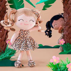 GLOVELEYA - BONECA 30CM SPRING ANIMAIS - LEOPARDO MORENA na internet