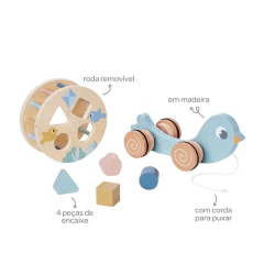 BUBA - PASSARINHO DE PASSEAR DIDÁTICO CLOUDY DE MADEIRA - Mamu Kids Store