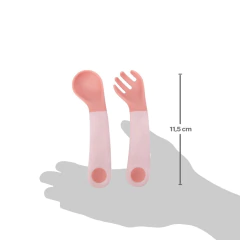 BUBA - KIT 2 TALHERES DE TREINAMENTO COM CABO ANATÔMICO - ROSA - comprar online